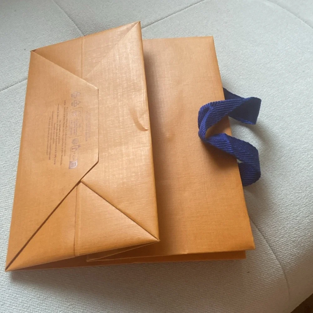 Louis Vuitton yellow gold small paper shopping gift bag size 5x4,5x3